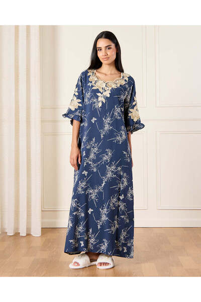 REDTAG قميص نوم نسائي بطبعة زهور باللون الأزرق البحري