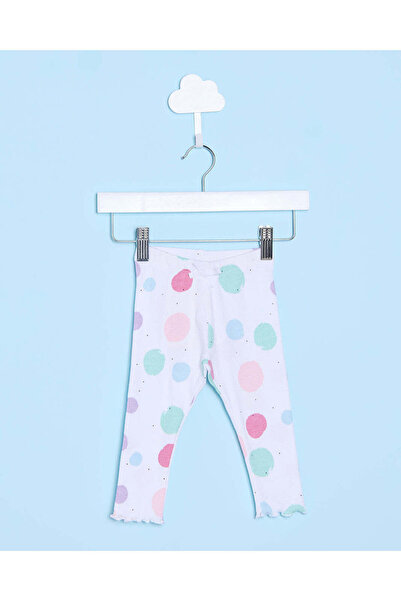 REDTAG بنطال ضيق منقط باللون الأبيض للبنات الرضع