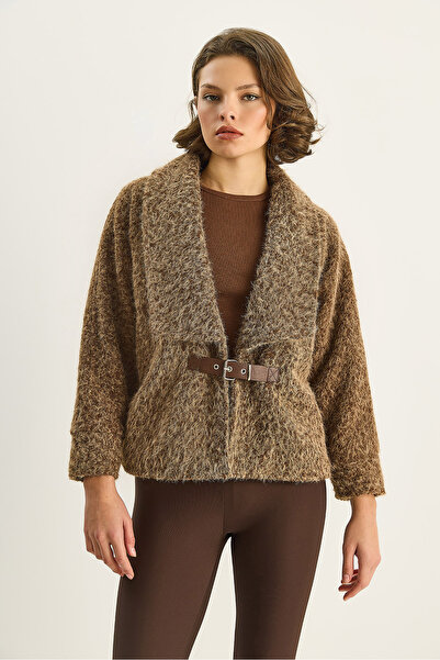 Bianco Lucci Γυναικείο μπουφάν με ζώνη με επένδυση από τσόχα 2062 60283746