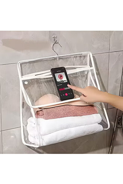 Generic Bathroom Storage Bag,Waterproof Clear Hanging Storage Bag,Transparent Shower Bag,for Toiletries