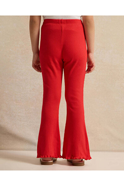 REDTAG Girls Red Sweet & Classic Print Flared Leggings