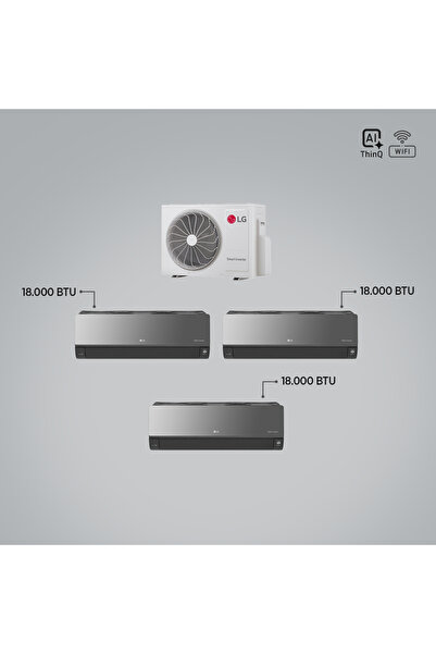 LG 1+3 MULTİ SİSTEM / 18+18+18 İÇ ÜNİTELER = 1 ADET DIŞ ÜNİTE Al ThinQ Wi-Fi Kontrolü