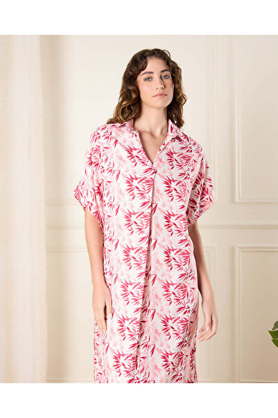 REDTAG Women White And Red Printed Nightgown