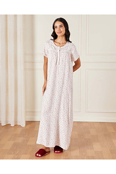 REDTAG قميص نوم نسائي أبيض مطبوع