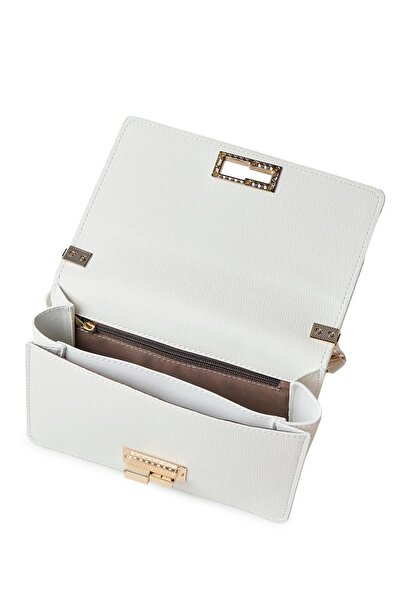 Zühre Locking Buckle Detailed Cream Bag Z0036