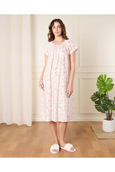 REDTAG Women Ivory Printed Nightgown