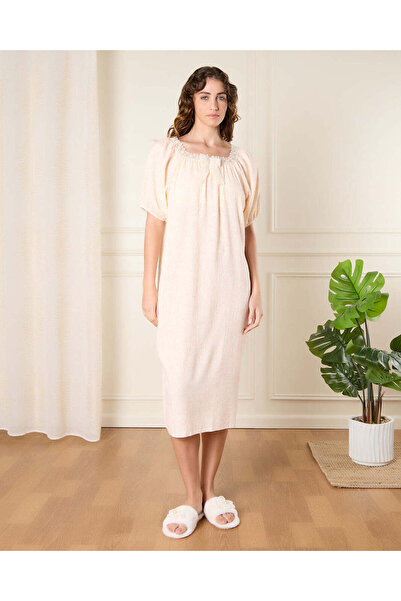 REDTAG Women Peach Solid Nightgown