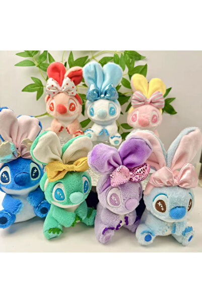 NB market Dark Blue Stitch Plush Toy 15cm Long-Eared Stich Keychain Bag Charm Accessory Stick