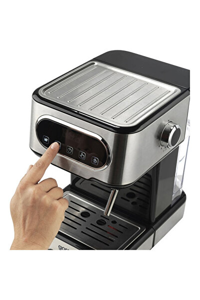 Gorenje Manual espresso machine ESCM15DBK, 1.5l, 1100W, 15 bar, Cappuccino system, black-silver