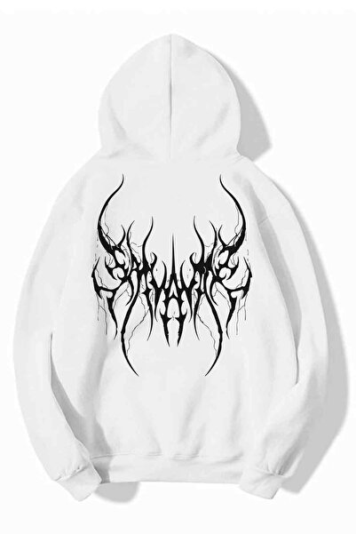 Cool mans Hanorac unisex cu glugă cu imprimeu gotic - Hanorac supradimensionat