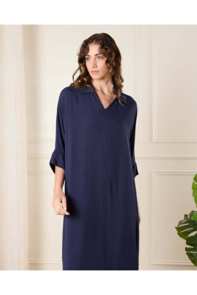 REDTAG Women Navy Plain Nightgown