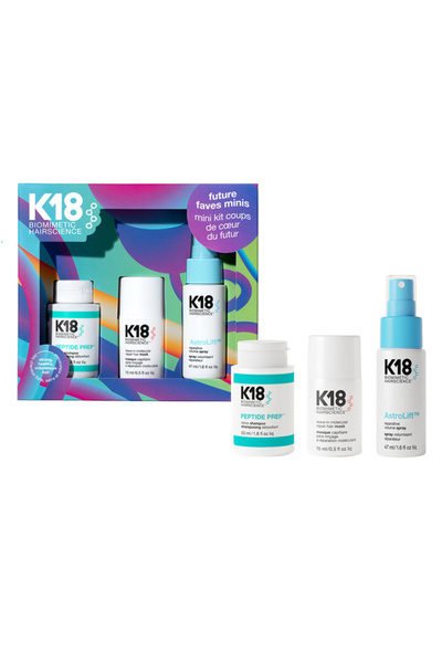 K18 مجموعة العناية بالشعر Future Faves Minis لإصلاح التلف على المستوى الجزيئي...