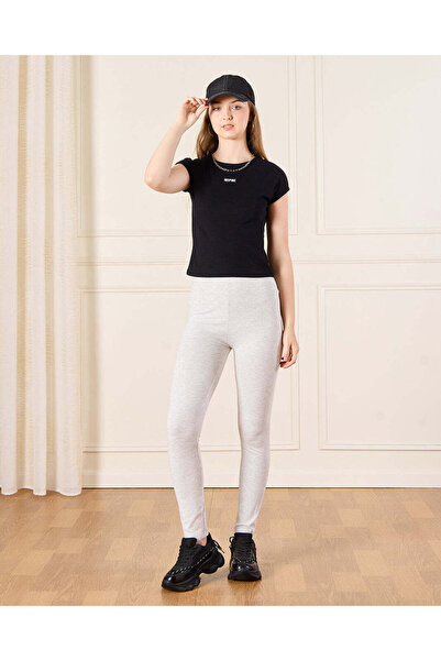 REDTAG Senior Girls Ecru Basic Leggings