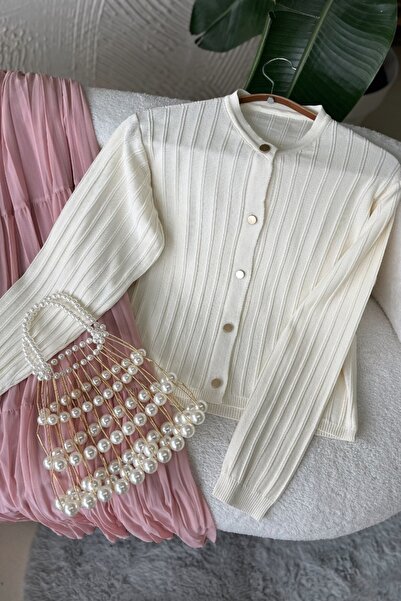 Poliyance Lale Ecru Cardigan