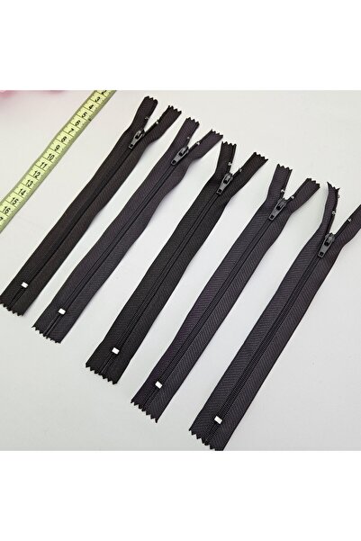 Kaf Kumaş Fermoar gri pentru pantaloni, pachet de 5 |   Lungimea fermoarului din os: 18 cm