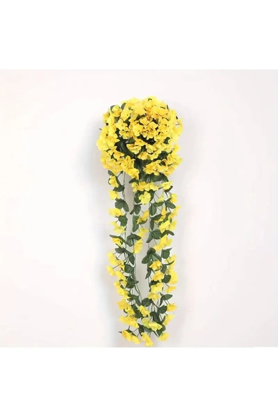 DEFNE DECOR Yapay Çiçek Sarkan Menekşe Balkon 70 cm Sarı