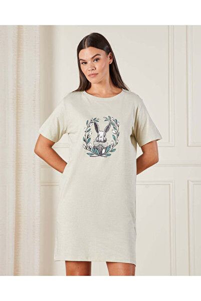 REDTAG قميص نوم نسائي مطبوع باللون النعناعي