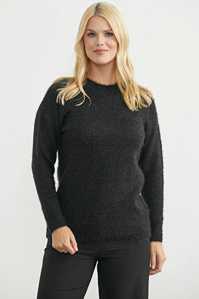 Sementa Round Neck Soft Basic Knit Sweater - Black