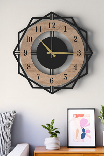 LUPOKRAFT Ev Hediyesi Modern Dekoratif Duvar Saati Siyah Beyaz Duvar Dekoru A...