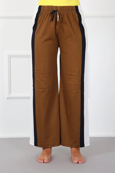 alfa expres Clothing Combed Cotton Wide Leg Pants Milk Coffee