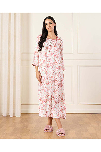 REDTAG قميص نوم نسائي وردي مطبوع بالكامل