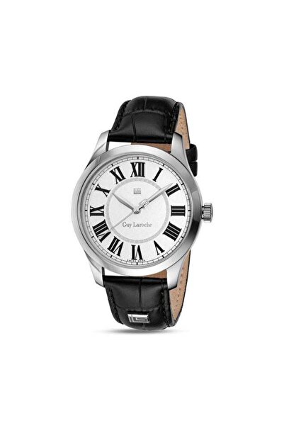 Guy Laroche Louise 40mm Men's Analog Swiss Watch with Black Genuine Leather S...