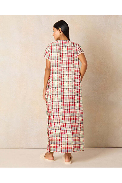 REDTAG Women Red And White Printed Nightgown