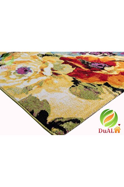 Dualhome Rug Friese Multicolor, 50x80 cm, Floral - 50x80 cm, oval, Multicolor