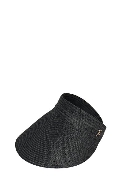 Zühre Black Straw Visor Hat Onl-0001