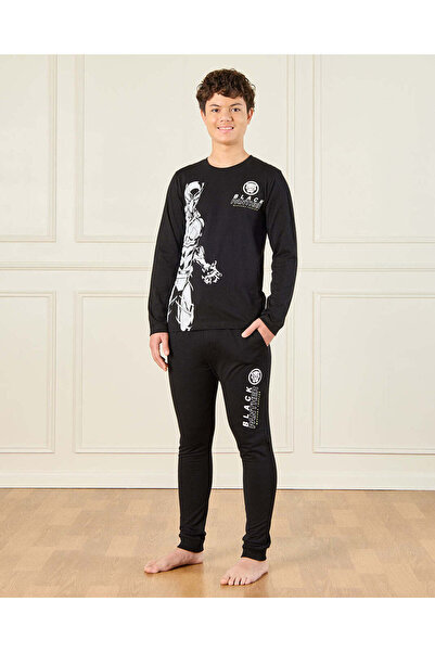 REDTAG طقم بيجامة بلاك بانثر للأولاد الكبار (قطعتين)