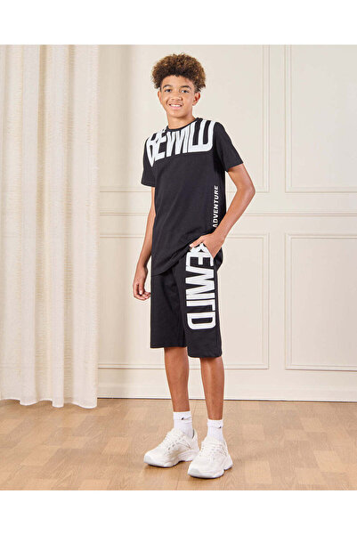 REDTAG Senior Boys Black Be Wild Casual Set (2 Piece)