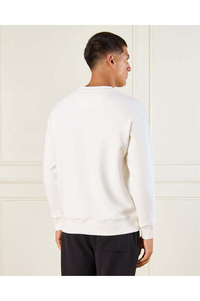 REDTAG Men White Printed Sweatshirt