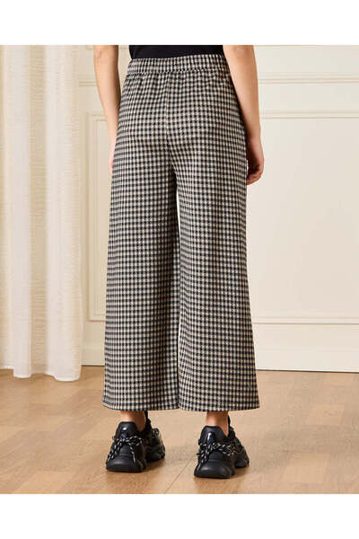 REDTAG Senior Girls Black And Beige Embellished Wide Leg Pants