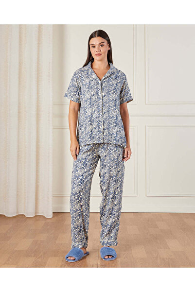 REDTAG طقم بيجامة نسائية مطبوع باللون الأزرق (قطعتين)