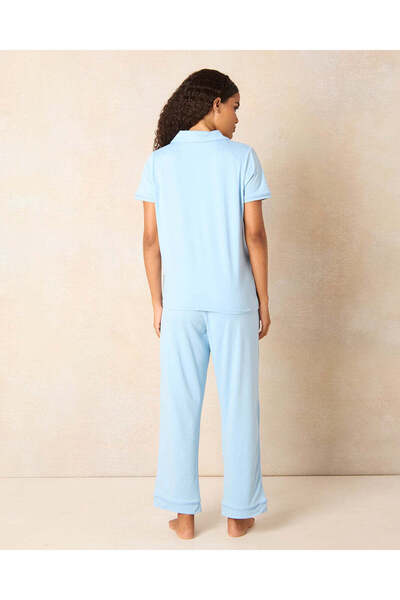 REDTAG Women Blue Solid Pyjama Set (2 Piece)