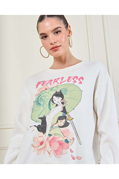 REDTAG Women Ivory Printed Sweatshirt