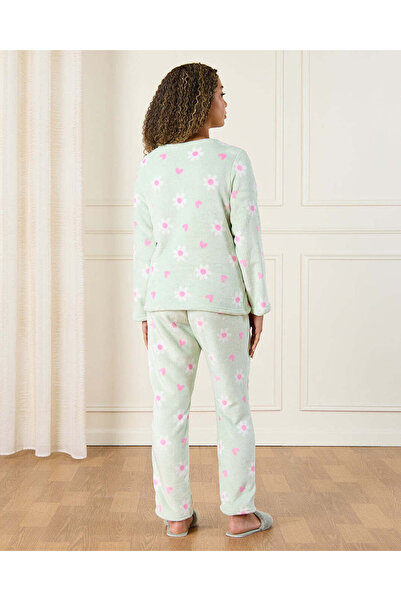 REDTAG Senior Girls Green Printed Pyjama Set (2 Piece)