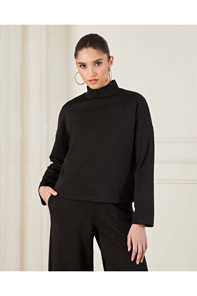 REDTAG Women Black Turtle Neck Pullover