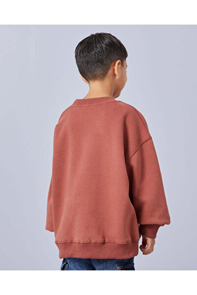REDTAG Boys Red Printed Sweatshirt