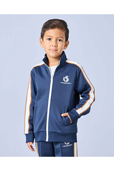 REDTAG Boys Navy Zip Thru Sweatshirt Coordinated