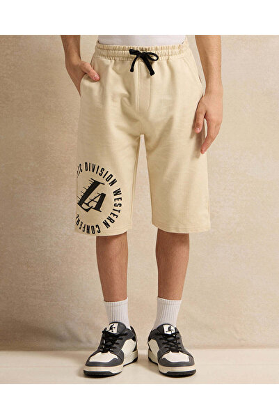 REDTAG Senior Boys Beige La Lakers Shorts