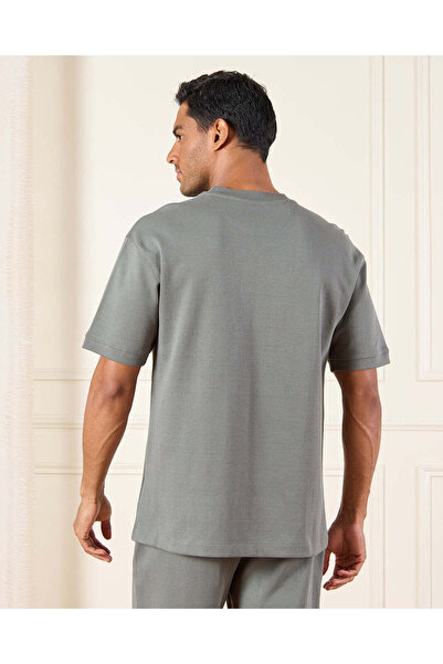 REDTAG Men Green Lounge T-Shirt