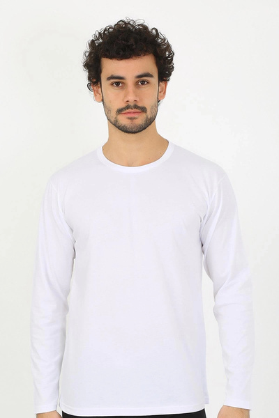 alfa expres Clothing Men's Crew Neck Long Sleeve White Undershirt