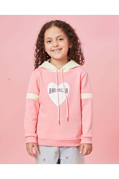 REDTAG Girls Pink Placement Print Sweatshirt
