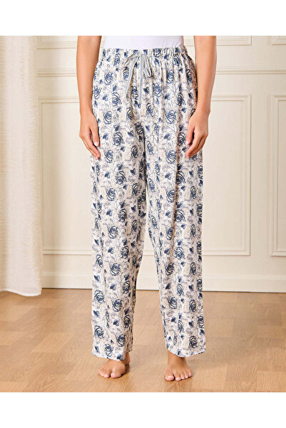 REDTAG Women Beige And Navy Printed Pyjama Bottom