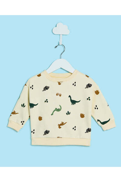 REDTAG Infant Boys Charcoal And Beige Sweatshirt Set (Pack of 2)