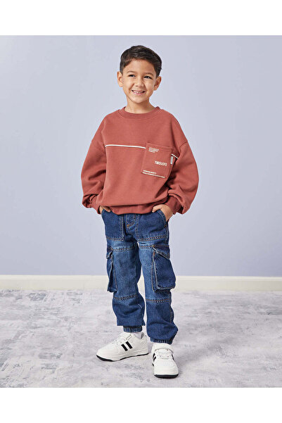 REDTAG Boys Red Printed Sweatshirt