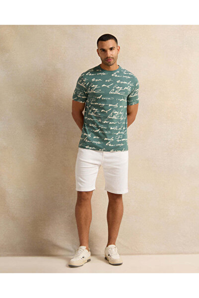 REDTAG Men White Denim Shorts