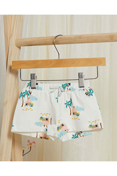 REDTAG Infant Girls White And Pink Shorts (Pack Of 2)