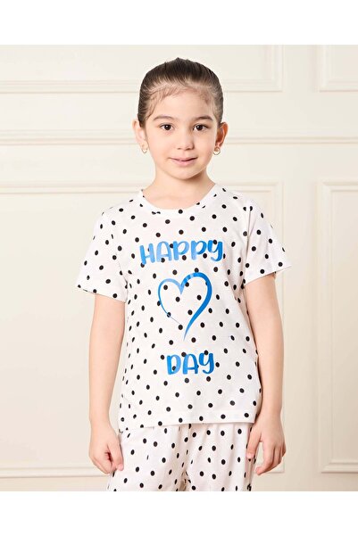 REDTAG Girls White Printed Pyjama Set (2 Piece)